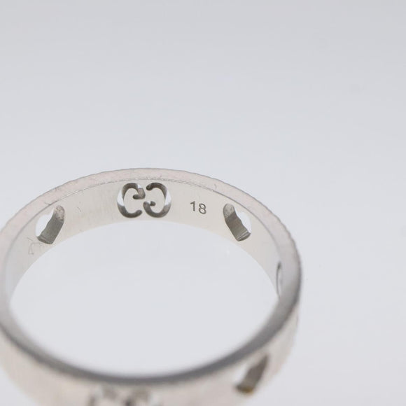 GUCCI Heart Ring K18 Silver Gold (750) 4.4g (18K) Silver Auth 117299SAM