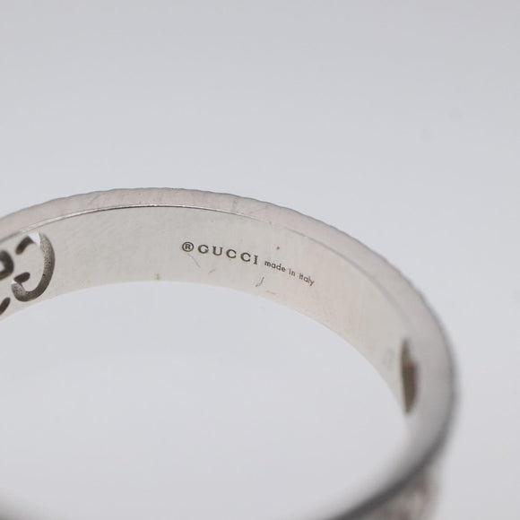 GUCCI Heart Ring K18 Silver Gold (750) 4.4g (18K) Silver Auth 117299SAM