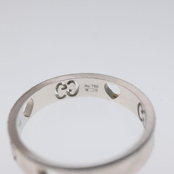 GUCCI Heart Ring K18 Silver Gold (750) 4.4g (18K) Silver Auth 117299SAM
