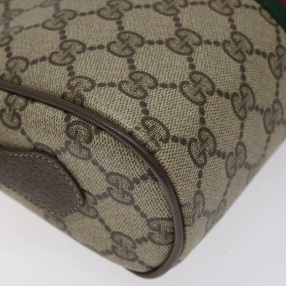 GUCCI GG Supreme Web Sherry Line Bag PVC Beige Red 119 02 004 Auth 117304