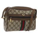 GUCCI GG Supreme Web Sherry Line Bag PVC Beige Red 119 02 004 Auth 117304-1