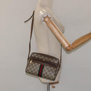 GUCCI GG Supreme Web Sherry Line Bag PVC Beige Red 119 02 004 Auth 117304-23