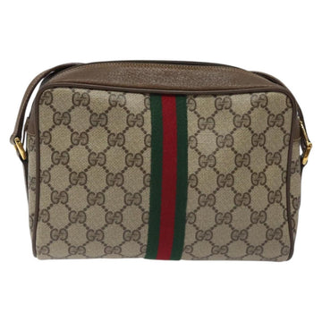 GUCCI GG Supreme Web Sherry Line Bag PVC Beige Red 119 02 004 Auth 117304 - 0