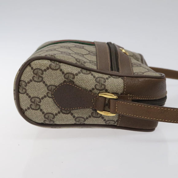 GUCCI GG Supreme Web Sherry Line Bag PVC Beige Red 119 02 004 Auth 117304