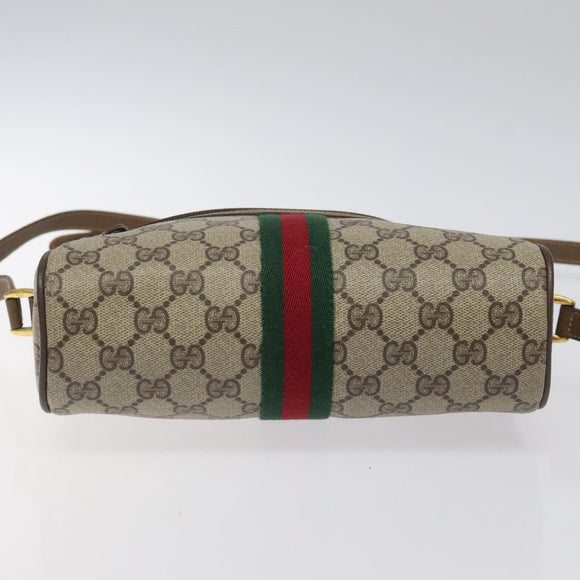GUCCI GG Supreme Web Sherry Line Bag PVC Beige Red 119 02 004 Auth 117304