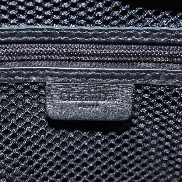 Christian Dior Trotter Canvas Hand Bag Black Silver Auth 117320M