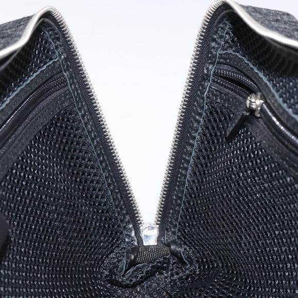 Christian Dior Trotter Canvas Hand Bag Black Silver Auth 117320M