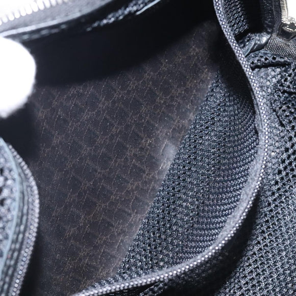 Christian Dior Trotter Canvas Hand Bag Black Silver Auth 117320M