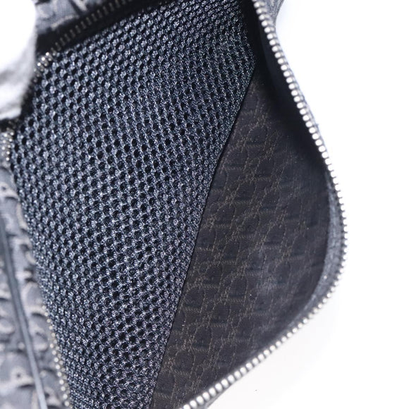 Christian Dior Trotter Canvas Hand Bag Black Silver Auth 117320M