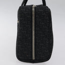 Christian Dior Trotter Canvas Hand Bag Black Silver Auth 117320M-3