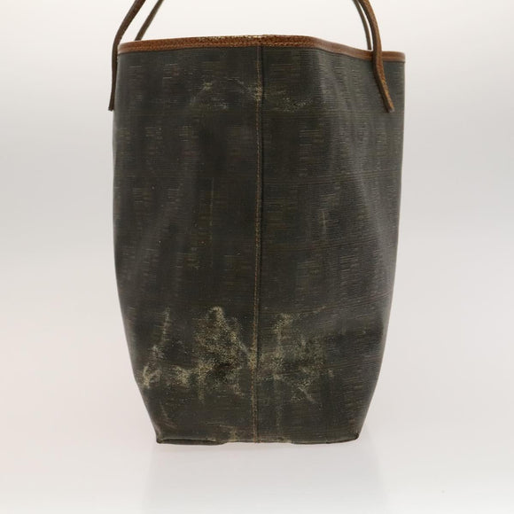 FENDI Zucca Canvas Tote Bag Coated Canvas Brown Khaki Auth 117322