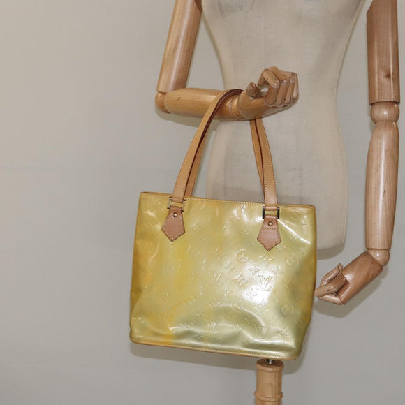 LOUIS VUITTON Monogram Vernis Houston Hand Bag Gris M91053 LV Auth 117329