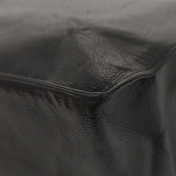 CHANEL COCO Mark Chain Tote Bag Caviar Skin Black CC Auth 117332