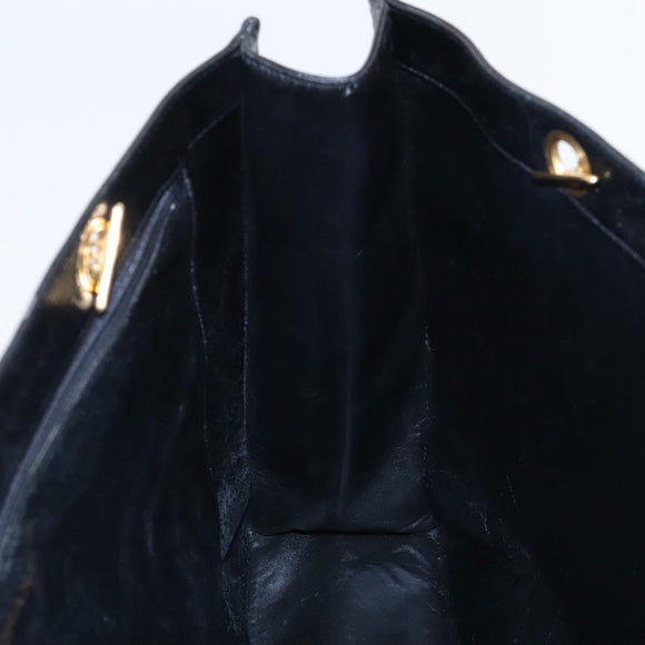 CHANEL COCO Mark Chain Tote Bag Caviar Skin Black CC Auth 117332