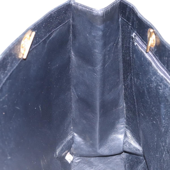 CHANEL COCO Mark Chain Tote Bag Caviar Skin Black CC Auth 117332