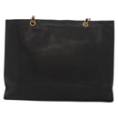 CHANEL COCO Mark Chain Tote Bag Caviar Skin Black CC Auth 117332-2