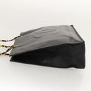 CHANEL COCO Mark Chain Tote Bag Caviar Skin Black CC Auth 117332-4