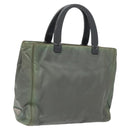 PRADA Hand Bag Nylon Khaki Silver Auth 117333-1