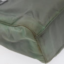PRADA Hand Bag Nylon Khaki Silver Auth 117333-16