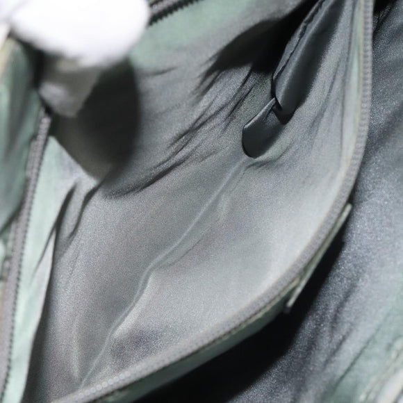 PRADA Hand Bag Nylon Khaki Silver Auth 117333