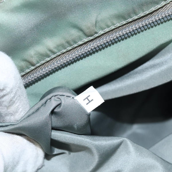 PRADA Hand Bag Nylon Khaki Silver Auth 117333