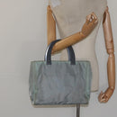 PRADA Hand Bag Nylon Khaki Silver Auth 117333-24