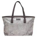 GUCCI GG Implementation Tote Bag Coated Canvas Silver Auth 117334-13
