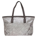 GUCCI GG Implementation Tote Bag Coated Canvas Silver Auth 117334-2
