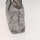 GUCCI GG Implementation Tote Bag Coated Canvas Silver Auth 117334-4