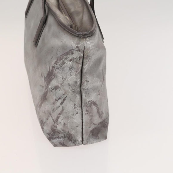 GUCCI GG Implementation Tote Bag Coated Canvas Silver Auth 117334