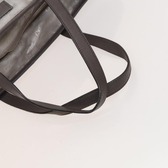 GUCCI GG Implementation Tote Bag Coated Canvas Silver Auth 117334