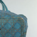 Christian Dior Canage Tote Bag Coated Canvas Blue Silver Auth 117361-15