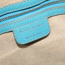Christian Dior Canage Tote Bag Coated Canvas Blue Silver Auth 117361-17
