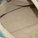 Christian Dior Canage Tote Bag Coated Canvas Blue Silver Auth 117361-11