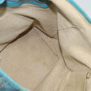 Christian Dior Canage Tote Bag Coated Canvas Blue Silver Auth 117361-18