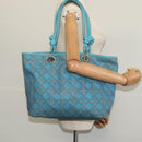 Christian Dior Canage Tote Bag Coated Canvas Blue Silver Auth 117361-21