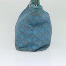 Christian Dior Canage Tote Bag Coated Canvas Blue Silver Auth 117361-3
