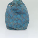 Christian Dior Canage Tote Bag Coated Canvas Blue Silver Auth 117361-4