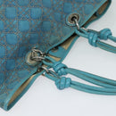Christian Dior Canage Tote Bag Coated Canvas Blue Silver Auth 117361-6
