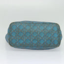 Christian Dior Canage Tote Bag Coated Canvas Blue Silver Auth 117361-5