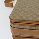 CELINE Macadam Canvas Shoulder Bag Beige Gold Auth 117362-15