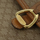 CELINE Macadam Canvas Shoulder Bag Beige Gold Auth 117362-10