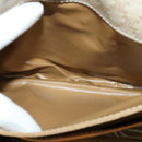 CELINE Macadam Canvas Shoulder Bag Beige Gold Auth 117362-22