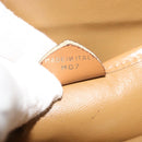 CELINE Macadam Canvas Shoulder Bag Beige Gold Auth 117362-12