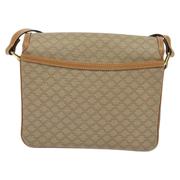 CELINE Macadam Canvas Shoulder Bag Beige Gold Auth 117362 - 0