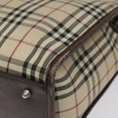 BURBERRY Nova Check Hand Bag Canvas Beige Auth 117364-9