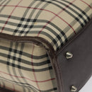 BURBERRY Nova Check Hand Bag Canvas Beige Auth 117364-14
