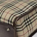 BURBERRY Nova Check Hand Bag Canvas Beige Auth 117364-15