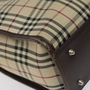 BURBERRY Nova Check Hand Bag Canvas Beige Auth 117364-16