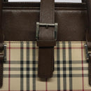 BURBERRY Nova Check Hand Bag Canvas Beige Auth 117364-10